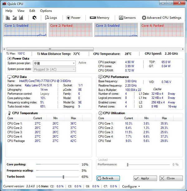 Quick CPU 4.6.0 for windows instal free